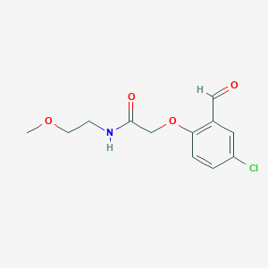 2-(4-chloro-2-formylphenoxy)-N-(2-methoxyethyl)acetamide