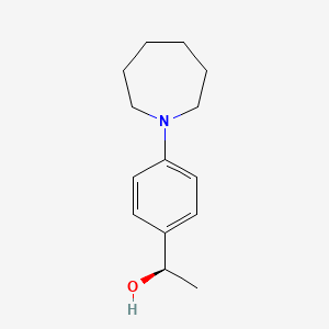 molecular formula C14H21NO B13169639 (1R)-1-(4-azepan-1-ylphenyl)ethanol 