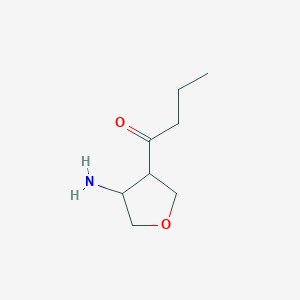 molecular formula C8H15NO2 B13169681 1-(4-Aminooxolan-3-yl)butan-1-one 