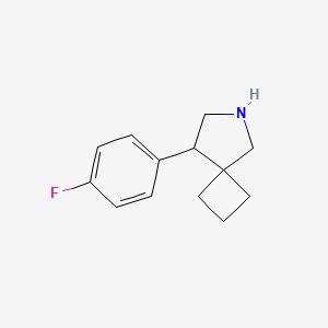 molecular formula C13H16FN B13169685 8-(4-Fluorophenyl)-6-azaspiro[3.4]octane 