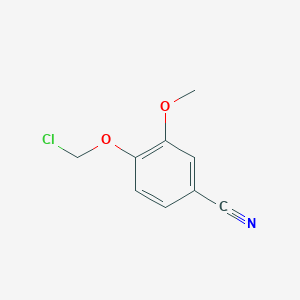 molecular formula C9H8ClNO2 B13169686 4-(Chloromethoxy)-3-methoxybenzonitrile 