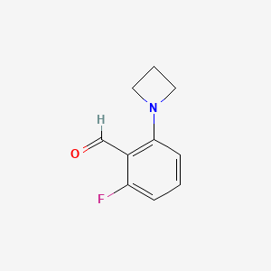 molecular formula C10H10FNO B13169702 2-(Azetidin-1-yl)-6-fluorobenzaldehyde 