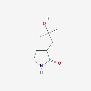 molecular formula C8H15NO2 B13169706 3-(2-Hydroxy-2-methylpropyl)pyrrolidin-2-one 