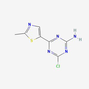 molecular formula C7H6ClN5S B13169716 4-Chloro-6-(2-methyl-1,3-thiazol-5-yl)-1,3,5-triazin-2-amine 