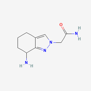 molecular formula C9H14N4O B13169726 2-(7-amino-4,5,6,7-tetrahydro-2H-indazol-2-yl)acetamide 