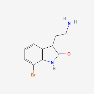 molecular formula C10H11BrN2O B13169747 3-(2-aminoethyl)-7-bromo-2,3-dihydro-1H-indol-2-one 