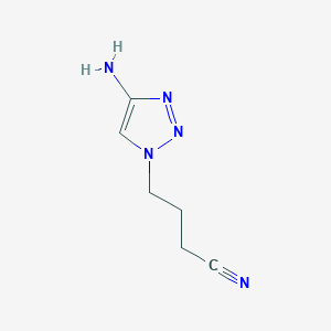 molecular formula C6H9N5 B13169749 4-(4-Amino-1H-1,2,3-triazol-1-yl)butanenitrile 