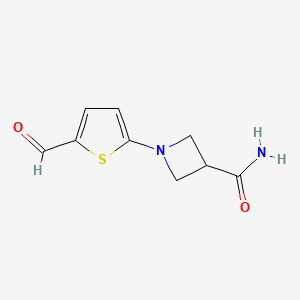 1-(5-Formylthiophen-2-yl)azetidine-3-carboxamide