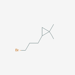 molecular formula C8H15Br B13169838 2-(3-Bromopropyl)-1,1-dimethylcyclopropane 