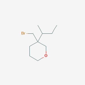 molecular formula C10H19BrO B13169871 3-(Bromomethyl)-3-(butan-2-yl)oxane 