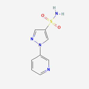 molecular formula C8H8N4O2S B13169880 1-(pyridin-3-yl)-1H-pyrazole-4-sulfonamide 