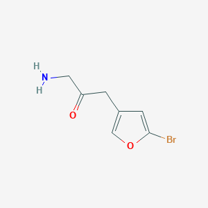 molecular formula C7H8BrNO2 B13169893 1-Amino-3-(5-bromofuran-3-yl)propan-2-one 