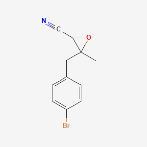 molecular formula C11H10BrNO B13169908 3-[(4-Bromophenyl)methyl]-3-methyloxirane-2-carbonitrile 