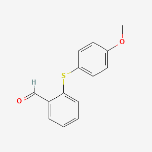 molecular formula C14H12O2S B1316997 2-(4-甲氧基苯硫基)苯甲醛 CAS No. 128958-85-0