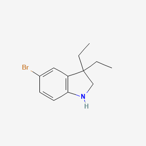 molecular formula C12H16BrN B13169987 5-bromo-3,3-diethyl-2,3-dihydro-1H-indole 