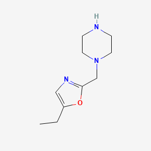 molecular formula C10H17N3O B13169991 1-[(5-Ethyl-1,3-oxazol-2-yl)methyl]piperazine 