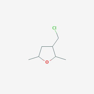 molecular formula C7H13ClO B13169993 3-(Chloromethyl)-2,5-dimethyloxolane 