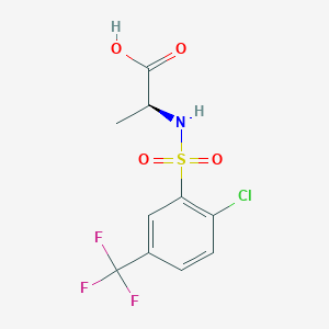 molecular formula C10H9ClF3NO4S B13170021 (2S)-2-({[2-chloro-5-(trifluoromethyl)phenyl]sulfonyl}amino)propanoic acid 