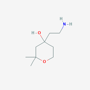 4-(2-Aminoethyl)-2,2-dimethyloxan-4-ol