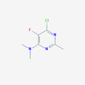 molecular formula C7H9ClFN3 B13170040 6-chloro-5-fluoro-N,N,2-trimethylpyrimidin-4-amine 