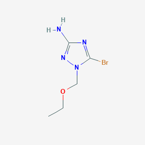 molecular formula C5H9BrN4O B13170059 5-Bromo-1-(ethoxymethyl)-1H-1,2,4-triazol-3-amine 