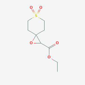 molecular formula C9H14O5S B13170122 Ethyl 1-oxa-6-thiaspiro[2.5]octane-2-carboxylate 6,6-dioxide 