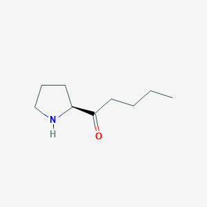 molecular formula C9H17NO B13170174 1-[(2S)-pyrrolidin-2-yl]pentan-1-one 