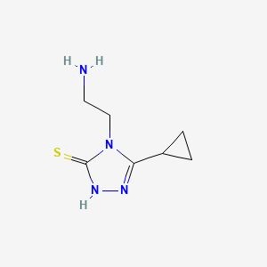 molecular formula C7H12N4S B13170182 4-(2-Aminoethyl)-5-cyclopropyl-4H-1,2,4-triazole-3-thiol 