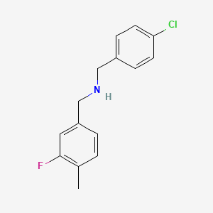 molecular formula C15H15ClFN B13170191 [(4-Chlorophenyl)methyl][(3-fluoro-4-methylphenyl)methyl]amine 