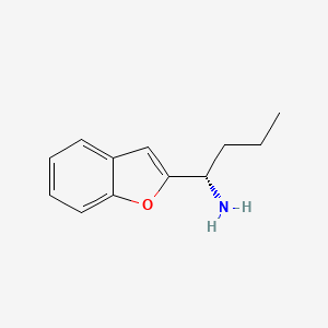 molecular formula C12H15NO B13170201 (1S)-1-(1-Benzofuran-2-YL)butan-1-amine 