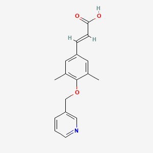 molecular formula C17H17NO3 B13170232 (2E)-3-[3,5-dimethyl-4-(pyridin-3-ylmethoxy)phenyl]acrylic acid 