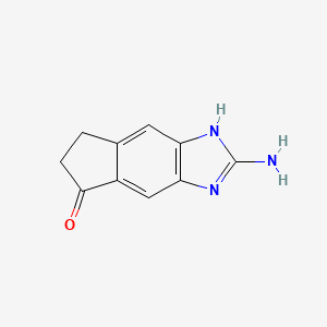 molecular formula C10H9N3O B13170246 2-Amino-6,7-dihydroindeno[5,6-d]imidazol-5(3H)-one CAS No. 1379318-14-5