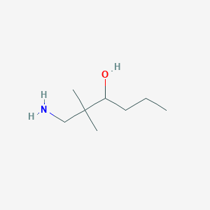 molecular formula C8H19NO B13170284 1-Amino-2,2-dimethylhexan-3-ol 