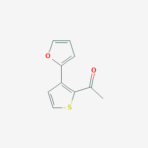 molecular formula C10H8O2S B13170315 1-[3-(Furan-2-yl)thiophen-2-yl]ethan-1-one 