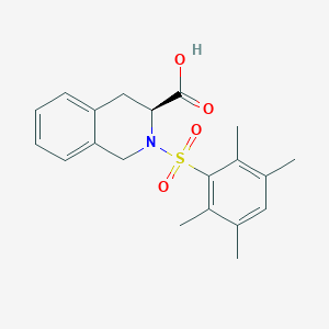 molecular formula C20H23NO4S B13170331 (3S)-2-(2,3,5,6-Tetramethylbenzenesulfonyl)-1,2,3,4-tetrahydroisoquinoline-3-carboxylic acid 