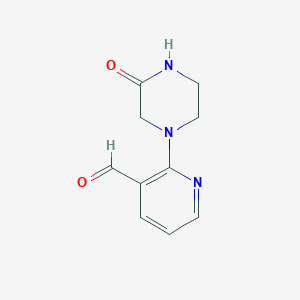 molecular formula C10H11N3O2 B13170356 2-(3-Oxopiperazin-1-yl)pyridine-3-carbaldehyde 