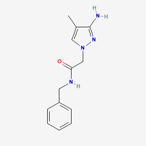 molecular formula C13H16N4O B13170363 2-(3-Amino-4-methyl-1H-pyrazol-1-YL)-N-benzylacetamide 