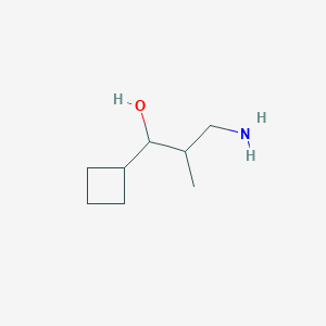 molecular formula C8H17NO B13170380 3-Amino-1-cyclobutyl-2-methylpropan-1-ol 