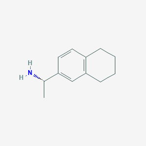 molecular formula C12H17N B13170398 (1S)-1-(5,6,7,8-tetrahydronaphthalen-2-yl)ethan-1-amine 