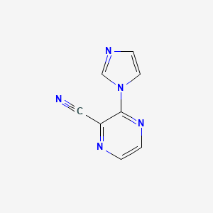 molecular formula C8H5N5 B1317042 3-(1H-咪唑-1-基)吡嗪-2-甲腈 CAS No. 342412-44-6