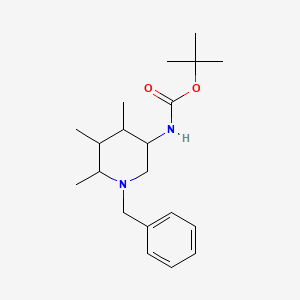 molecular formula C20H32N2O2 B13170431 tert-butyl N-(1-benzyl-4,5,6-trimethylpiperidin-3-yl)carbamate 