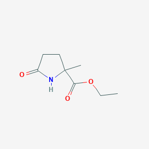 molecular formula C8H13NO3 B13170488 Ethyl 2-methyl-5-oxopyrrolidine-2-carboxylate 