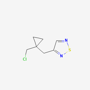 molecular formula C7H9ClN2S B13170492 3-{[1-(Chloromethyl)cyclopropyl]methyl}-1,2,5-thiadiazole 