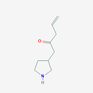 molecular formula C9H15NO B13170544 1-(Pyrrolidin-3-yl)pent-4-en-2-one 