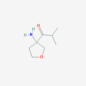 molecular formula C8H15NO2 B13170556 1-(3-Aminooxolan-3-yl)-2-methylpropan-1-one 