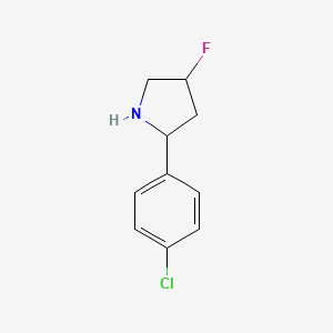 molecular formula C10H11ClFN B13170584 2-(4-Chlorophenyl)-4-fluoropyrrolidine 