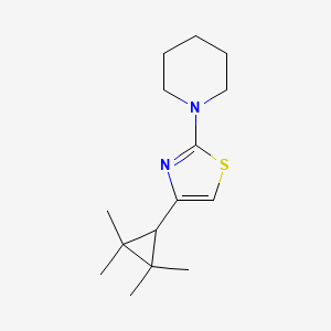 molecular formula C15H24N2S B13170617 1-[4-(2,2,3,3-Tetramethylcyclopropyl)-1,3-thiazol-2-yl]piperidine 