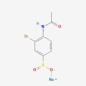 molecular formula C8H7BrNNaO3S B13170619 Sodium 3-bromo-4-acetamidobenzene-1-sulfinate 