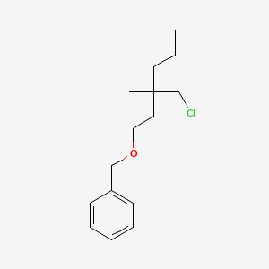 molecular formula C15H23ClO B13170620 ({[3-(Chloromethyl)-3-methylhexyl]oxy}methyl)benzene 