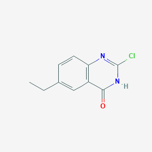 molecular formula C10H9ClN2O B13170629 2-Chloro-6-ethylquinazolin-4-ol 